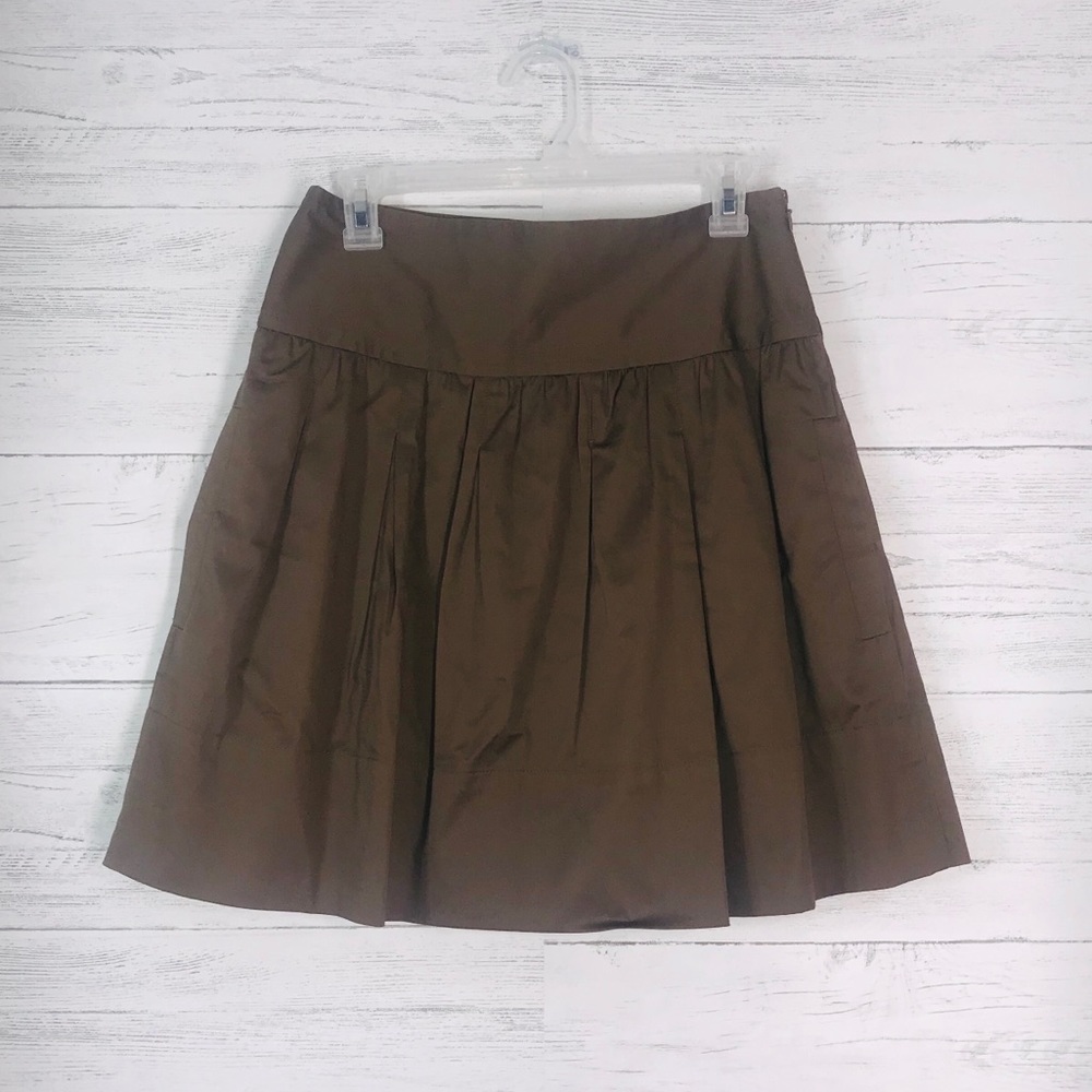 BCBG MaxAzria Brown Pleated Skirt Size 02 Brown